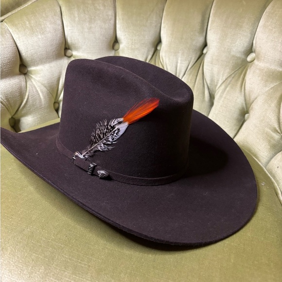 Texas Hat Company ~3X Wool Blend Felt HAT~4" Brim RODEO Cowboy Western.  7 3/8 - Picture 2 of 12